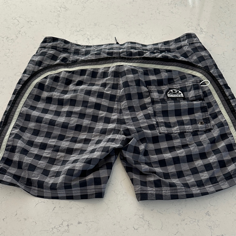 Sundek Men's Gray Checkered Swim Shorts